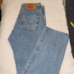 Levi's Women's Light Blue Straight Leg Patchwork Jeans